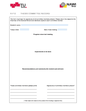 Thesis Committee Record Form