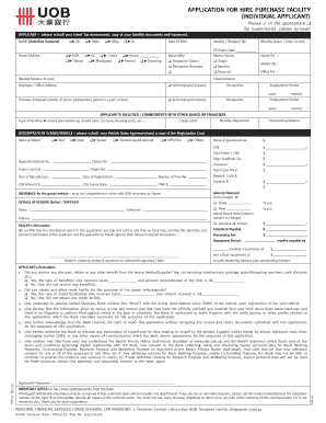 Singapore Hire Purchase Application Form