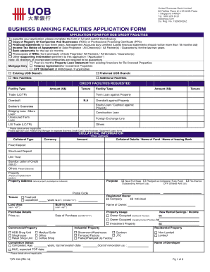 UOB Business Banking Facilities Application Form