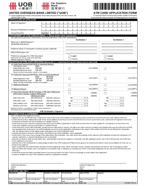 UOB ATM Card Application Form