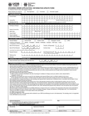 Standing Order Application Form
