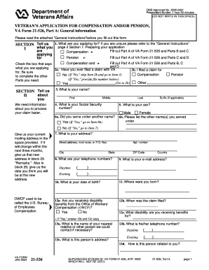 Veteran’s Application for Compensation and/or Pension