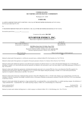 SUN RIVER ENERGY, INC.
