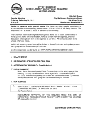 Loan Committee Agenda 2282012