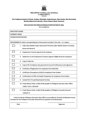 Philippine Consulate General Employer Application