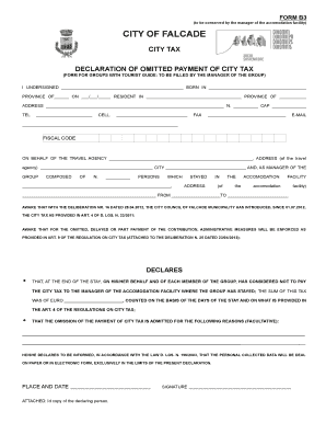 Dichiarazione di omesso pagamento dell'imposta di soggiorno