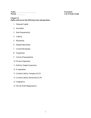 Unit 3 Economics Study Guide