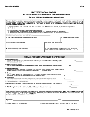 UC W-4NR Form