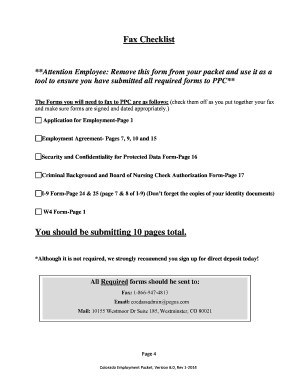 Colorado Employment Packet