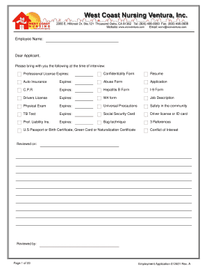 Employment Application Form