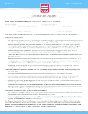 DC Residency Verification Form