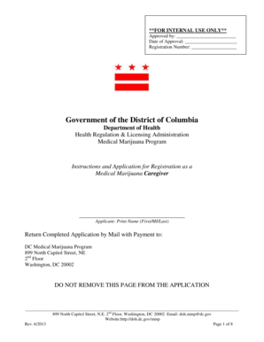 Medical Marijuana Caregiver Application