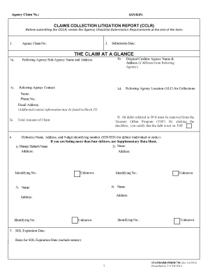 Claims Collection Litigation Report