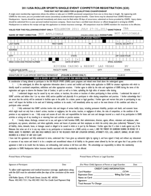 USARS Single Event Competitor Registration