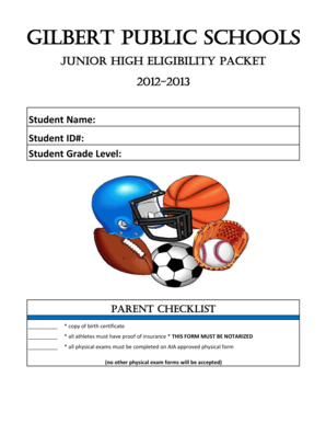 Junior High Eligibility Packet