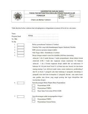 Gadjah Mada University Graduation Checklist Form