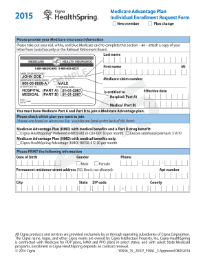 2015 Medicare Advantage Plan Enrollment Form