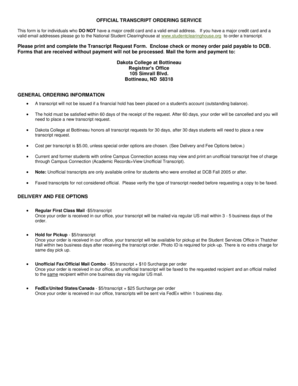 Transcript Request Form