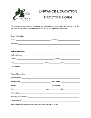 Distance Education Proctor Form