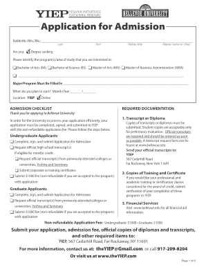 Bellevue University Admission Application