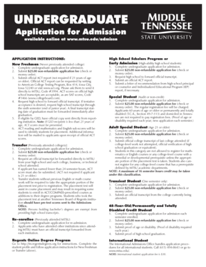 Undergraduate Application for Admission