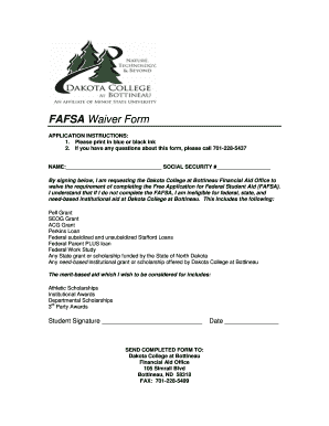FAFSA Waiver Form