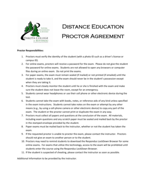Distance Education Proctor Agreement