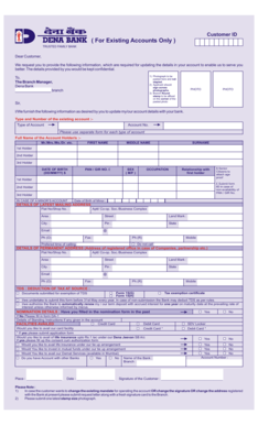 Dena Bank Account Update Form