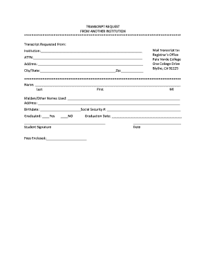 Transcript Request Form