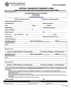 Official Transcripts Request Form