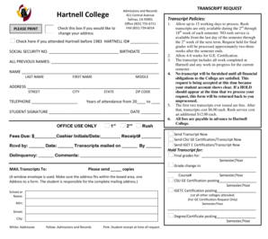 Hartnell College Transcript Request Form