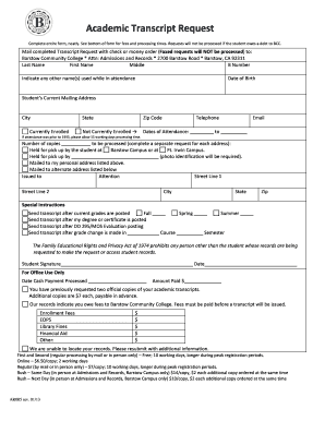 Academic Transcript Request Form