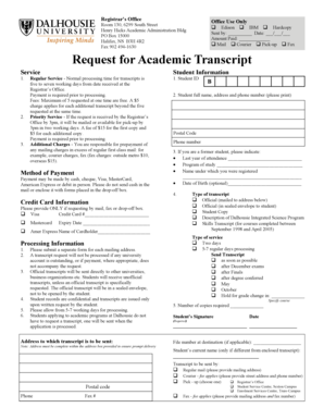 Request for Academic Transcript