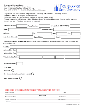 Transcript Request Form