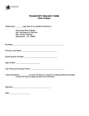 Transcript Request Form