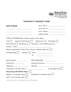 Transcript Request Form