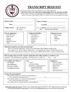 Transcript Request Form