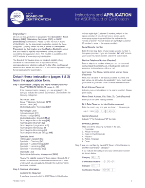 ASCP Board of Certification Application