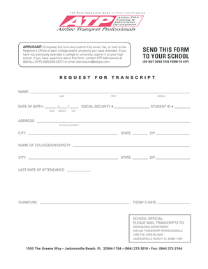 Request for Transcript