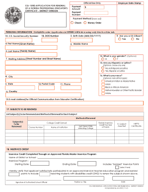 Florida Educator Certification District Renewal Application
