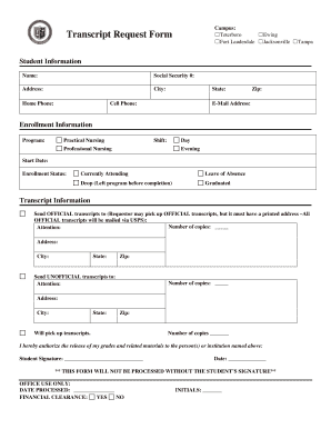 Transcript Request Form