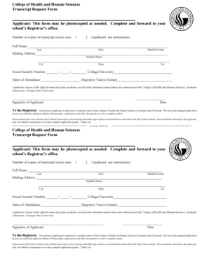 Transcript Request Form