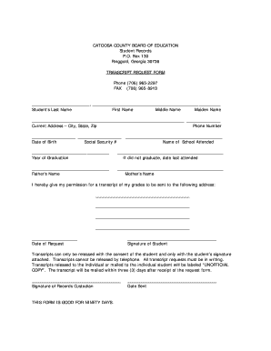Transcript Request Form