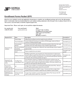 Georgia Cyber Academy Enrollment Forms Packet