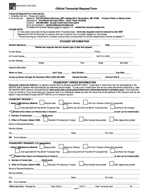 Official Transcript Request Form