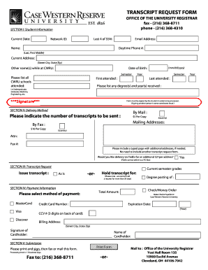 Transcript Request Form