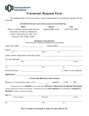 Transcript Request Form