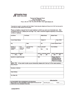 Transcript Request Form