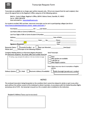 Transcript Request Form