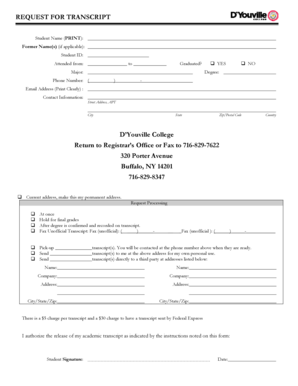 Request for Transcript